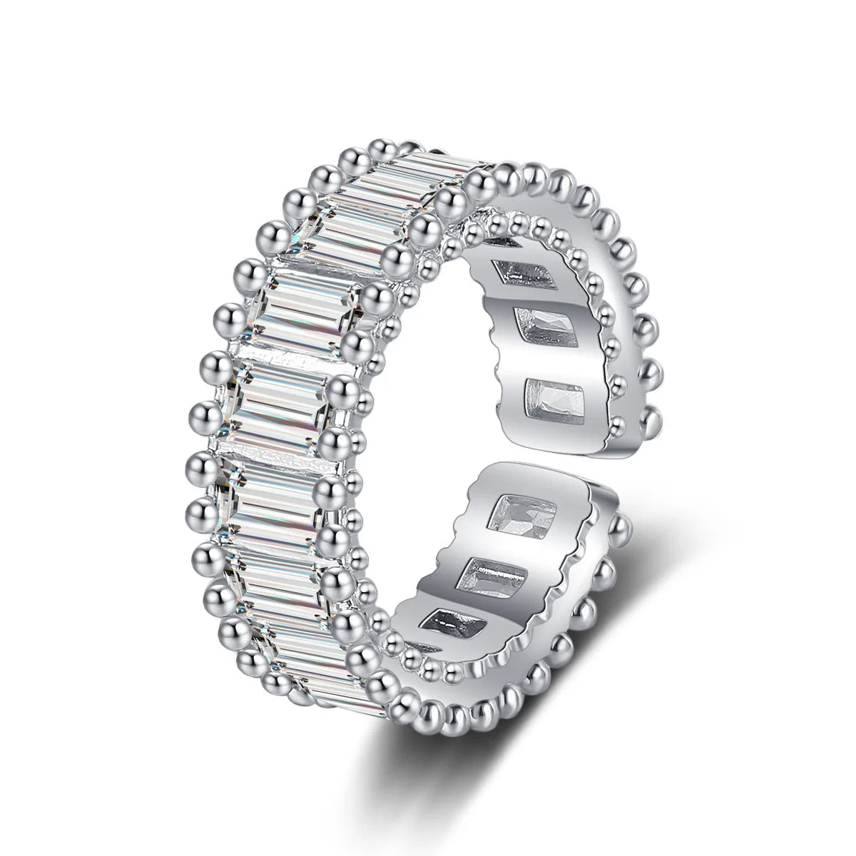925 Sterling Silver Ring Heart AAA Zircon Open adjustable Engagement For Women Wedding Fashion Jewelry Party Gifts