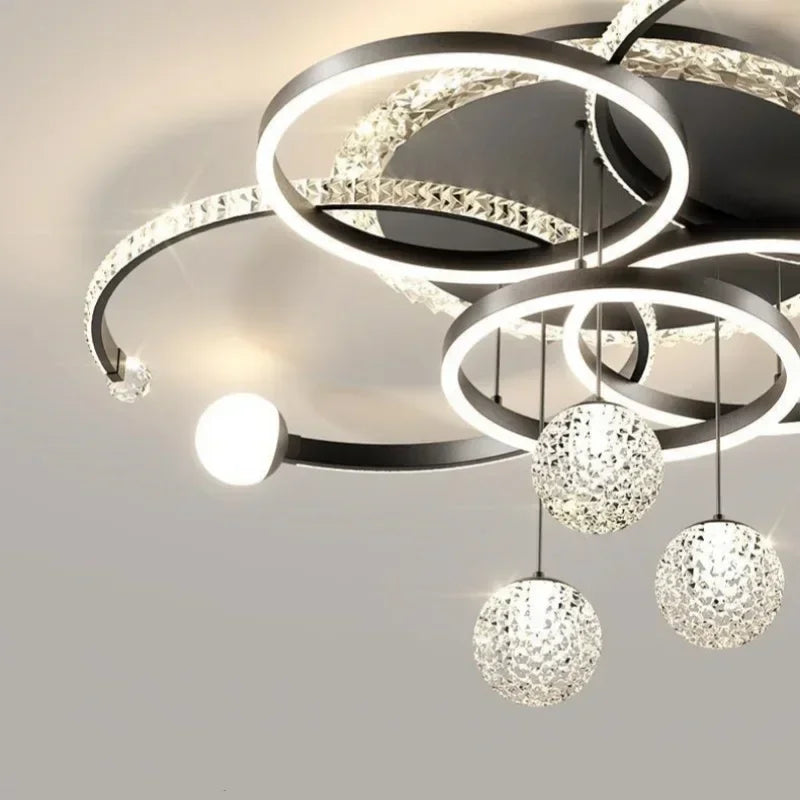 Nordic style eye protection living room light, simple, modern, atmospheric, high-end crystal ceiling light, Guangdong