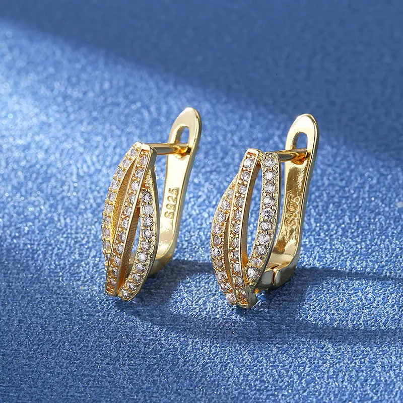 925 Silver Needle Princess Crystal Square Zircon Drop Earrings for Women Trendy Simplicity Jewelry Girl Sweet Gifts New
