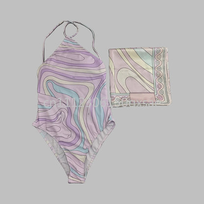Classic Design Women's Headband Swimsuits with Letter Signature Logo Designer Brand Lady Sexy Scarf Swimsuits Beachwear