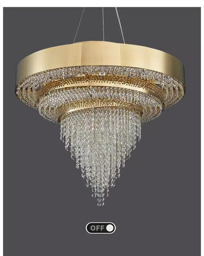 Luxury Crystal LED Hanging Chandeliers Italian Design Modern Pendant Lights Living Dining Room Home Restaurant Lighting Fixtures