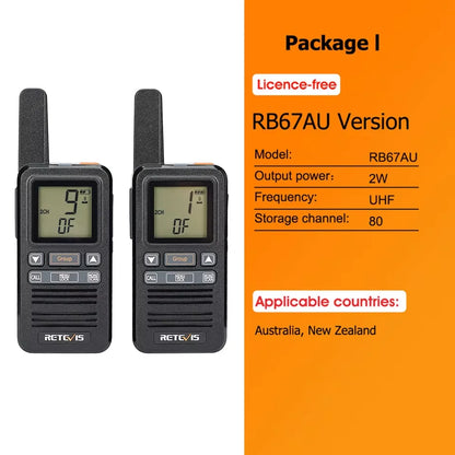 Retevis RB667 Walkie Talkie 2pcs/4pcs PMR446/FRS Portable Type-C Lincense-free Two Way Radio 1.44 Inch LCD Display for Camping