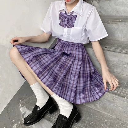 Japanese Bow Tie Skirt Set Student Pleated Skirt Jk Uniform Korean School Sexy Girl Preppy Style Seifuku Japanese School Uniform