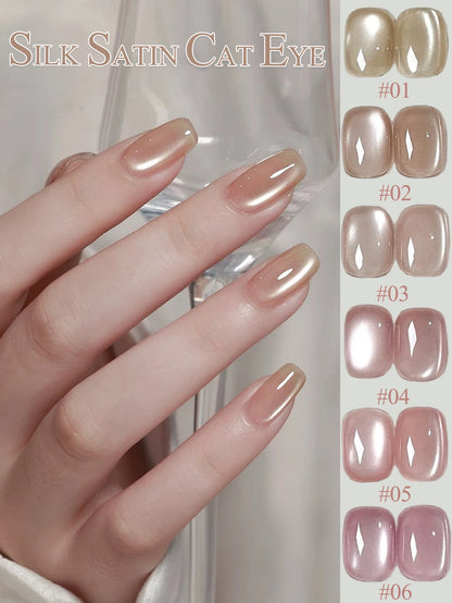 1-24pcs WS Romantic Purple Cat Eye Gel Nail Polish New Style Super Flash Versatile Whitening Purple Glass Bead Cat Nail Salon