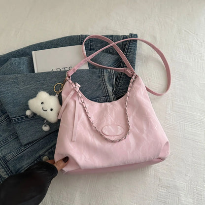 New Summer Chain Commuting Bag, Casual Student Soft Face Large Capacity Bag for Women, Fashion Single Shoulder Crossbody Bags