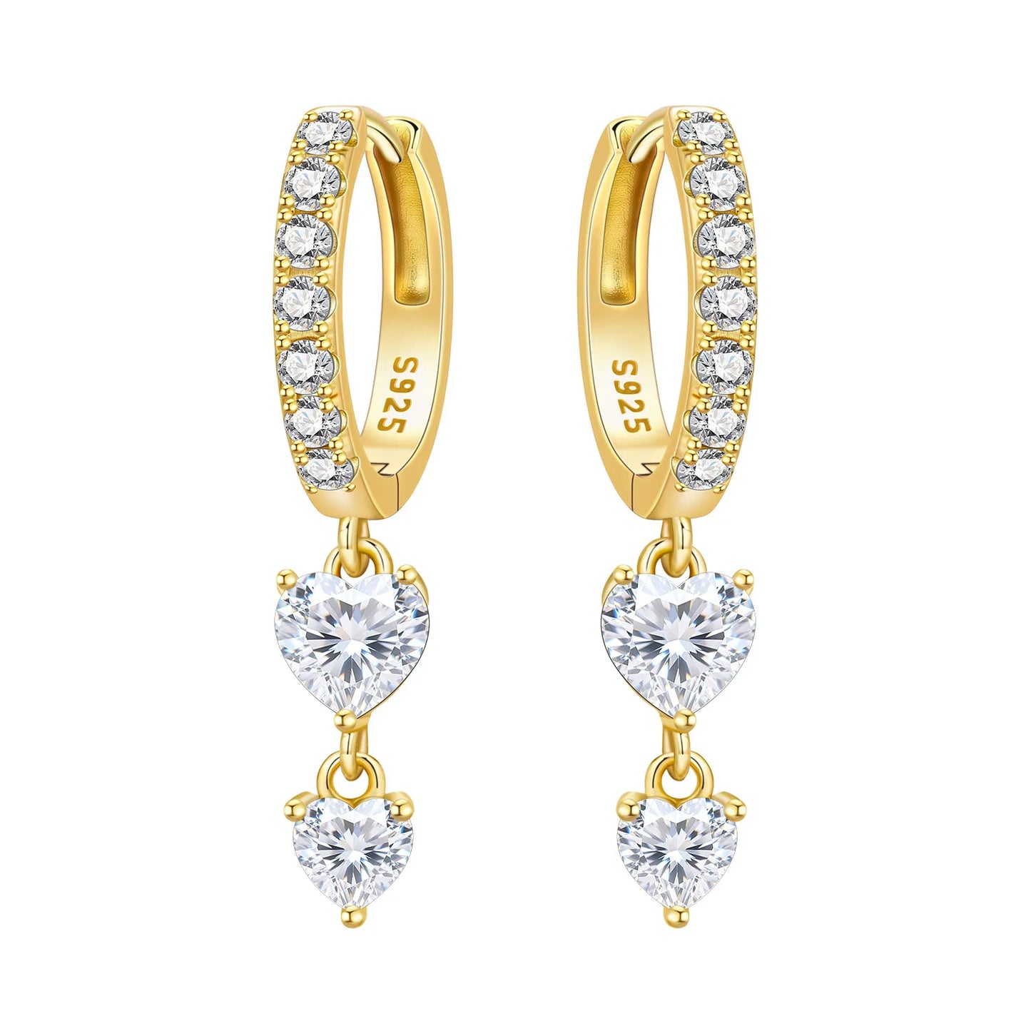 Original 925 Sterling Silver Heart Vintage Luxury Earrings Fashion 18K Gold Hoop Earrings for Women Piercing Jewelry Aretes 2026