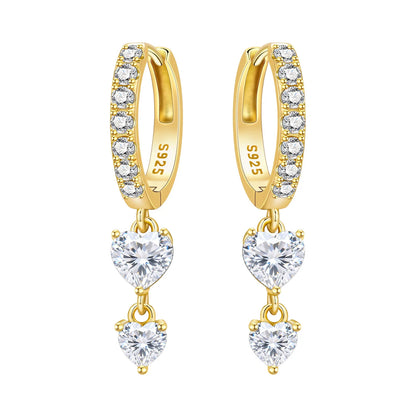 Original 925 Sterling Silver Heart Vintage Luxury Earrings Fashion 18K Gold Hoop Earrings for Women Piercing Jewelry Aretes 2026