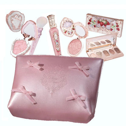 Flowerknows Makeup Set Gift Kit Shimmer Full Box Blush Long Lasting Velvet Lip Cream with Bag Kit De Maquiagem
