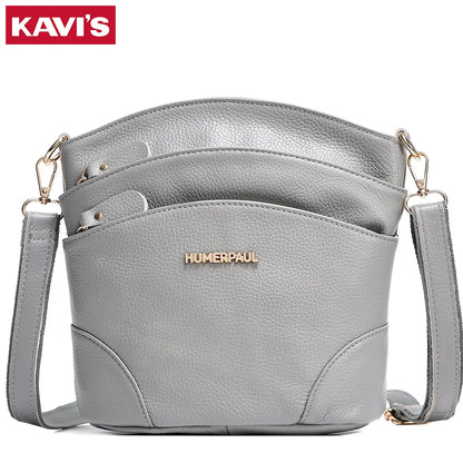 100% Genuine Leather Women Messenger Bags Casual Cell Phone Purse with Adjustable Strap Multiple Pockets Crossbody Shoulder Bag
