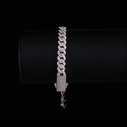 ICEBLING 925 Silver Moissanite Cuban Chain Prong Setting Iced Out 1/2 Rows Pass Diamond Tester VVS Necklace Hip Hop Jewelry