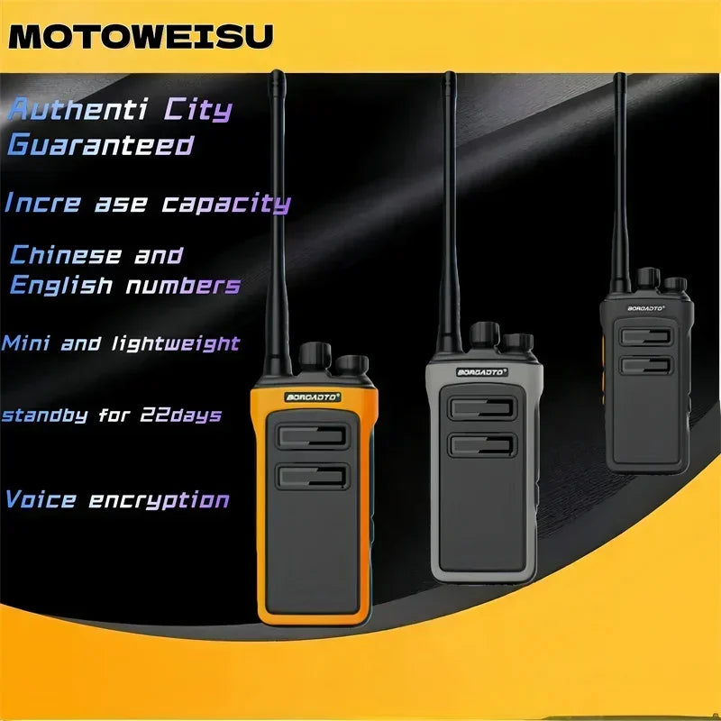 High Power UHF Walkie Talkie 400-470MHz Long Range Two Way Radio Rechargeable with VOX for Outdoor Camping Hiking Hunting