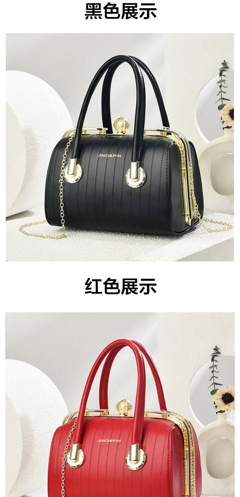 Fashionable Versatile High-End Texture Chain Handbag Shoulder Crossbody Bag for Women Summer New Arrival Boston Pillow Bag