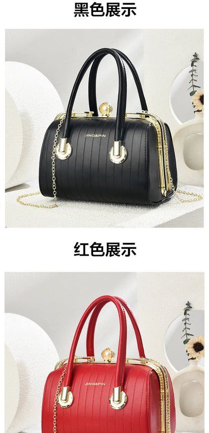 Fashionable Versatile High-End Texture Chain Handbag Shoulder Crossbody Bag for Women Summer New Arrival Boston Pillow Bag