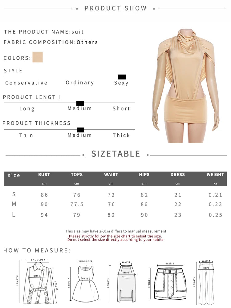 Kliou Sexy Fashion 2 Piece Set Woman Ruched Turtleneck Side Hollow Design Bodysuits+Skinny Mini Skirts Hot Girls Wild Style Suit