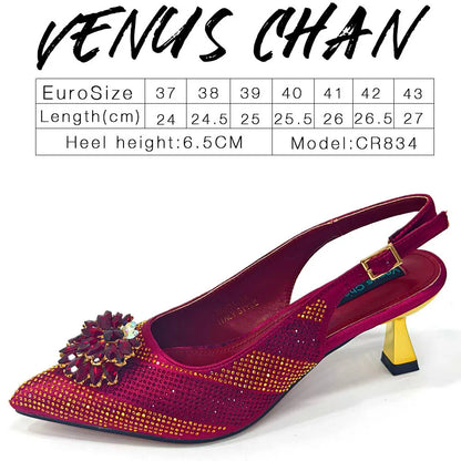Newest Arrivals Special Design Silver Color African Women Shoes and Bag Set Pointed Toe Pumps for Wedding Party