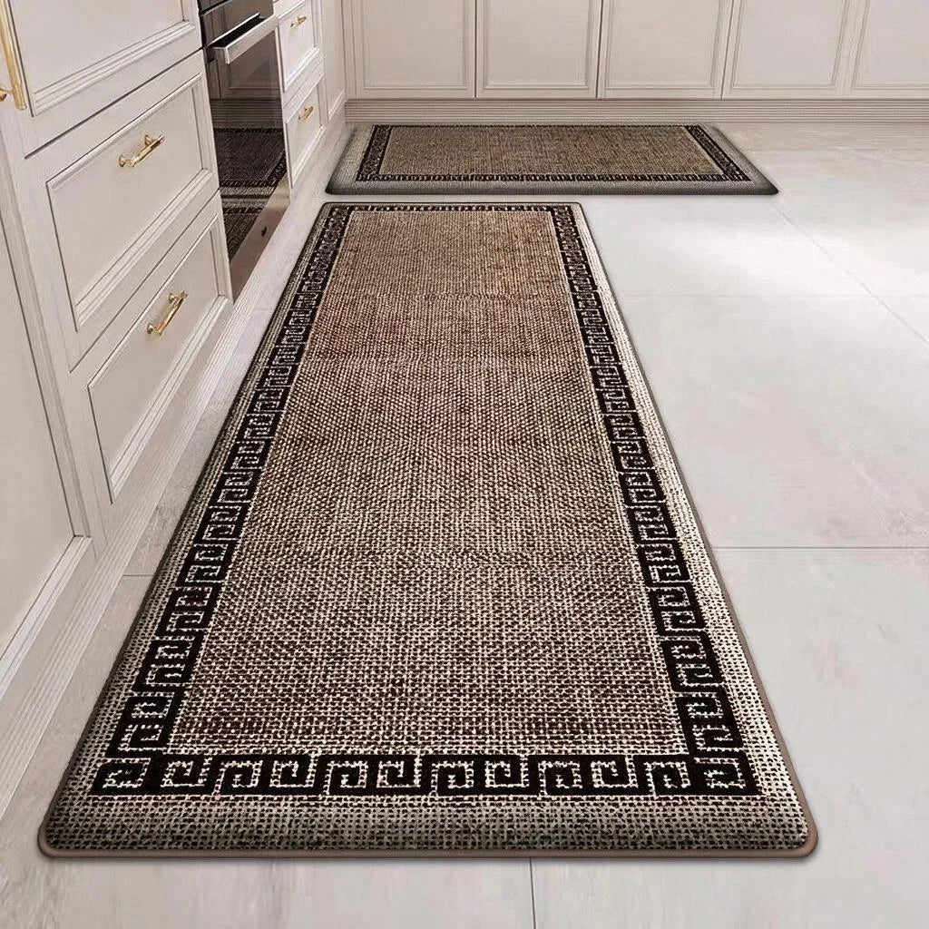 Square Plush Kitchen Rug Soft Flannel Non Slip Absorbent Floor Mat for Bathroom Toilet Entryway Indoor Use