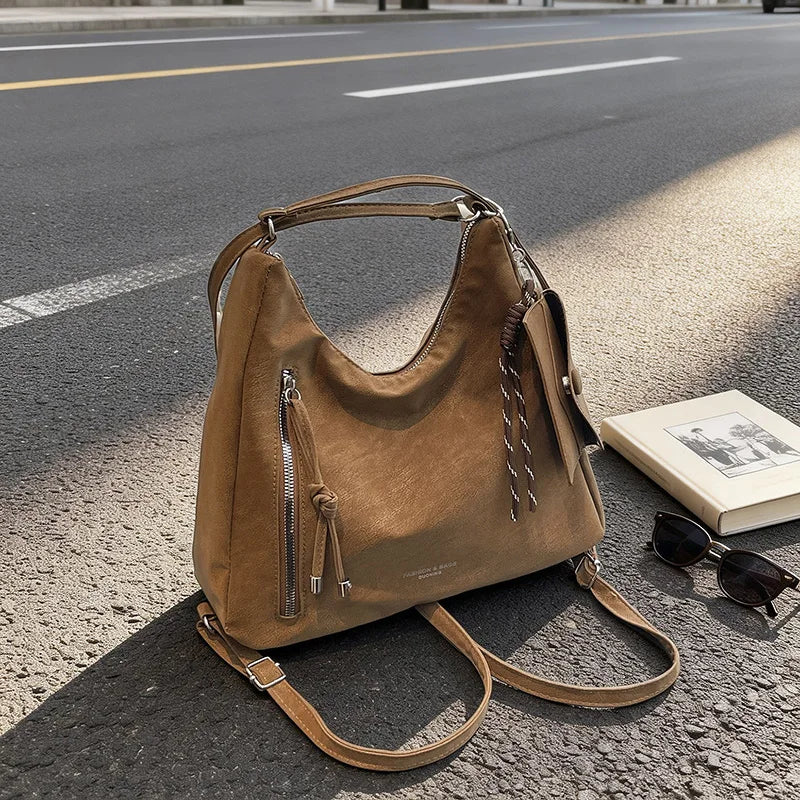 Fashionable Retro Versatile Crossbody Bag New Style Pure Color Multi-Function Single Shoulder Bags Elegant Quality Handbag