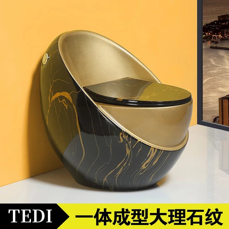 YNew wood grain toilet stone grain toilet ceramic creative personality color egg toilet water saving large diameter ceramic