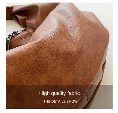 Big Black Shoulder Bags for Women Large Hobo Shopper Bag Solid Color Quality Soft Leather Crossbody Handbag Lady Travel Tote Bag