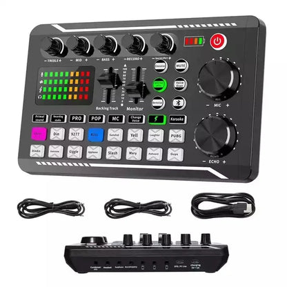 F998MAX English Podcast Equipment BM800 Condenser Microphone Set Live Broadcast Computer Live Voice Mixer F998 DJ Sound Card