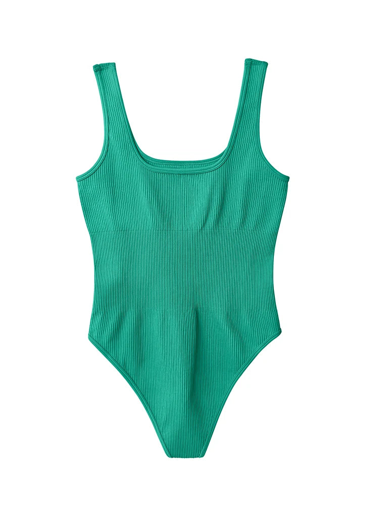 New Trend Solid Color Women's Bodysuit Sexy Sleeveless Tank Top Body Shaping Clothing Yoga Gym Workout One Piece Bodysuit