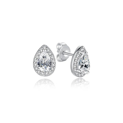 Original 925 Sterling Silver Earrings Infinity Love Heart Piercing Crystals Stud Earings For Women Birthday Gift Luxury Jewelry
