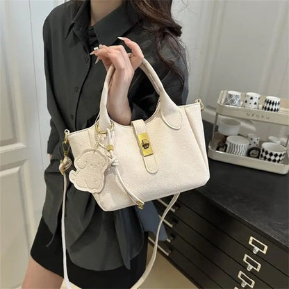 PU Portable Bucket Bag Shoulder Bag Women Fashion Versatile Crossbody Bags Zipper Handbag High Quality Tote Commuter Bags Gifts