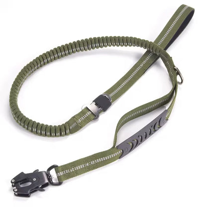 Reflective Shock Absorbing Dog Leashes with Car Seatbelt for Large Dogs Heavy Duty Tactical Bungee Dog Leash No Pull Dog Leash