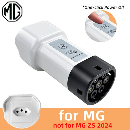 EVqiaoyi Type2 V2L Discharger with Power-Off Button 16A MG BYD Vehicle-to-Load Plug for Brazilian New Energy Vehicles