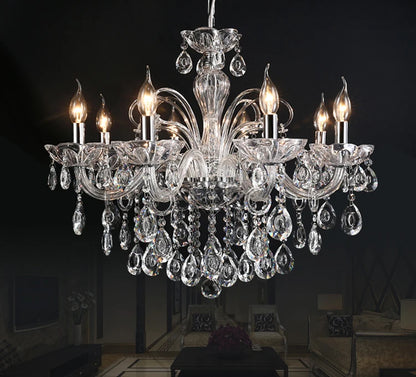 New Modern Candle Cognac Color Crystal Chandelier Living Room Large Light Atmosphere Restaurant Bedroom Lobby Hotel Hanging Lamp