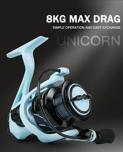 BILLINGS Spinning Reel 8KG Max Drag Professional Fishing Reels 5.2:1 Gear Ratio CNC Rocker Metal Spool 2000/3000/4000 Ideal for Freshwater Saltwater Bass Trout Fishing