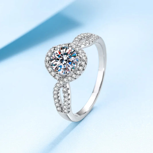Exquisite Light Luxury Ring 1ct Women Moissanite PT950 Platinum - Simple Versatile Style, Daily All-match Fashion