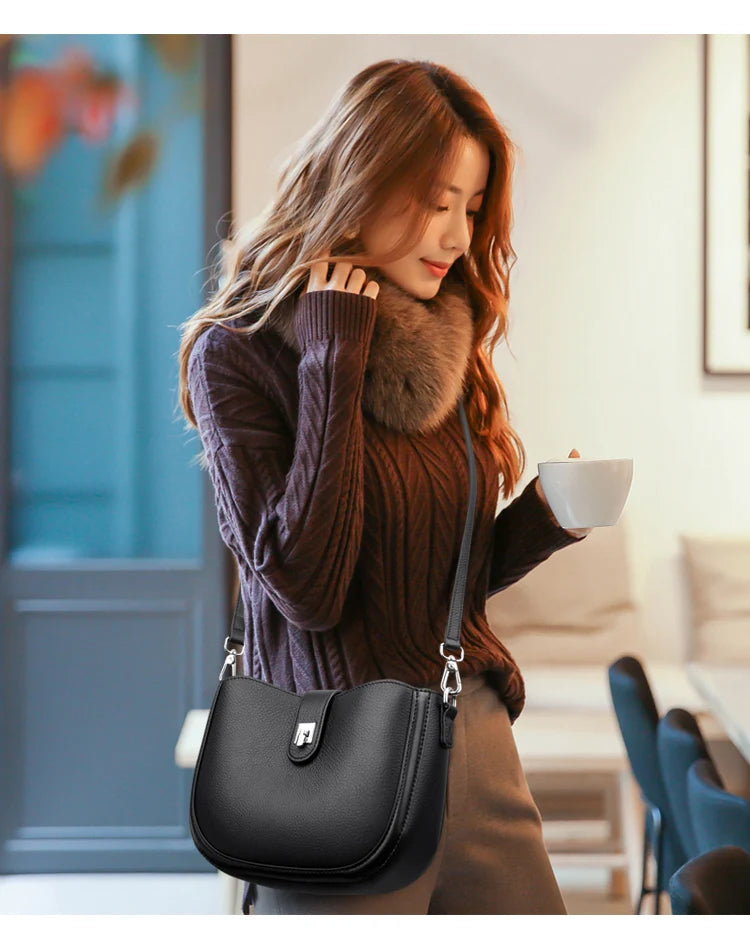Luxury Genuine Leather Tote Bag Women Real Cow Leather Handbag Fashion Ladies Shoulder Crossbody Bags 2025 New Female Sac A Main