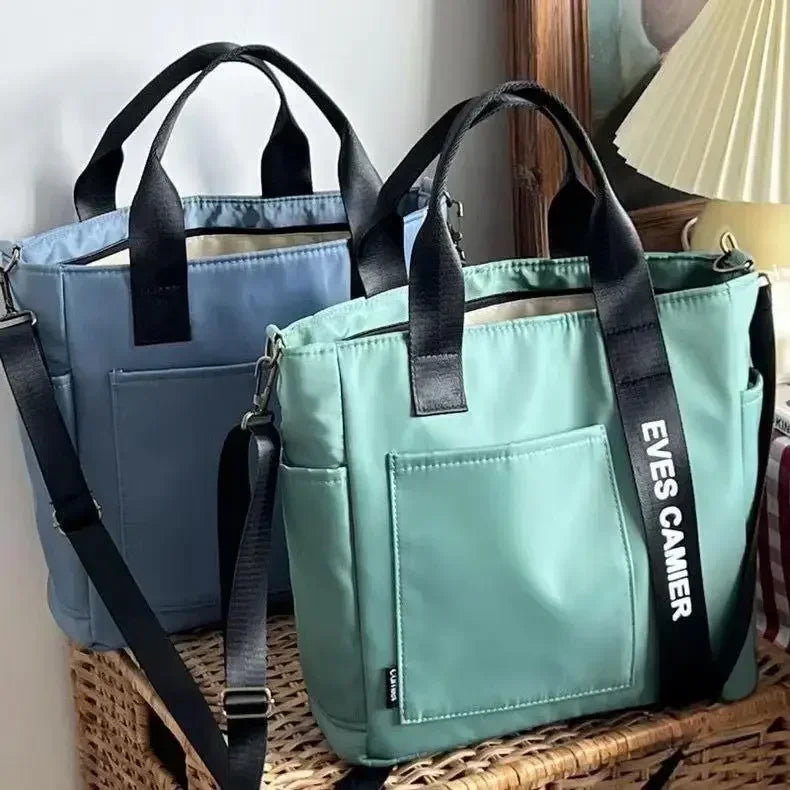 New Casual Tote Large Capacity Shoulder Bag Nylon Waterproof Canvas Handbag Simple Fashion Messenger Bags For Schoolgirl