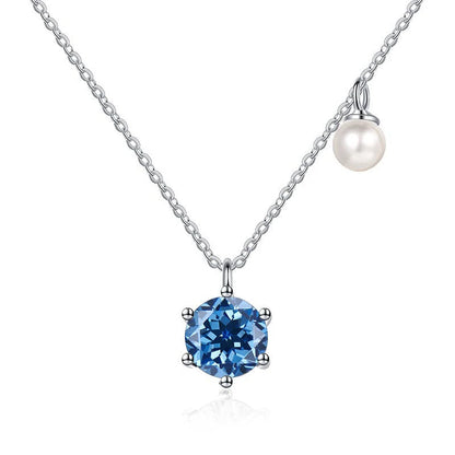 Butterflykiss 0.5/1ct Moissanite Solitaire Necklace For Women Pearl Pendant White Gold Plated S925 Sterling Silver Jewelry Gifts