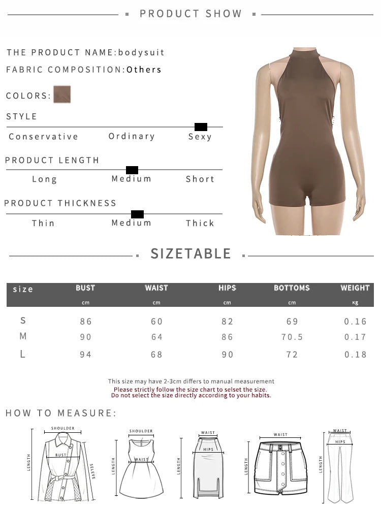Kliou Butterfly Decoration Mini Dress Woman Sexy Metal Chain Backless Skinny Peach Hip Hot Girls High Street Fashion Rompers