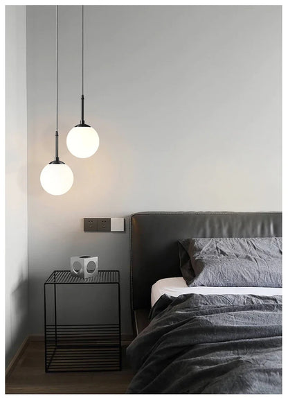 LED Glass Ball Pendant Lamp Chandelier Lights Home Indoor Kitchen Island Restaurant Bar Table Decor Hanging Suspension