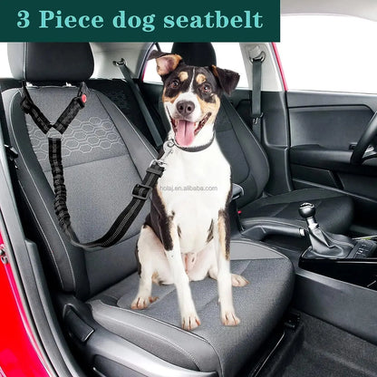 1PCS High Grade Dog Car Safety Belt Dog Safety Belt with Damping Belt and Reflective Line Adjustable Length Suitable Any Dog