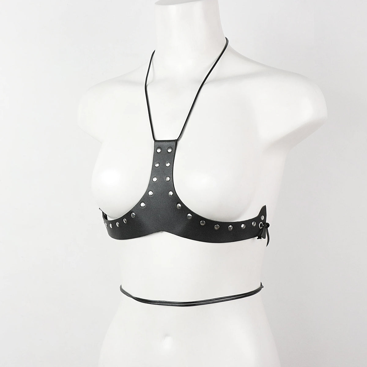 Women Waist Belt Rivet Body Chain Punk Leather Rock Belts Rave Accessory For Party