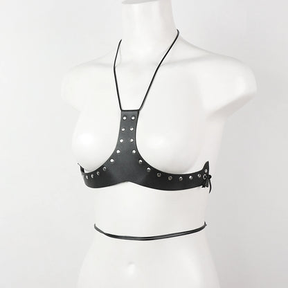 Women Waist Belt Rivet Body Chain Punk Leather Rock Belts Rave Accessory For Party