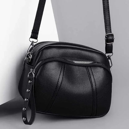 Fashion Soft Leather Crossbody Bags for Women 2026 Casual Female Multi Pocket Messenger Bags Retro Handbags Ladies Shoulder Bags