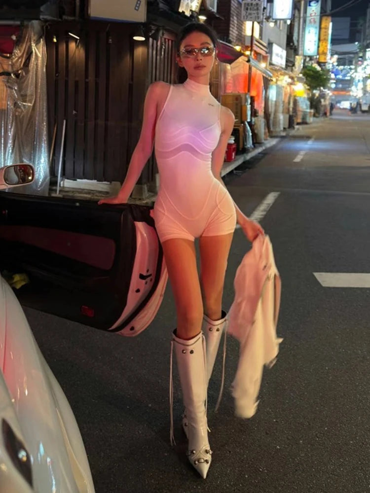 2025 Summer Fashion New Women's Elegant and Sexy Sports Stretch Jumpsuit Design Versatile Street Hot Girl Jumpsuit