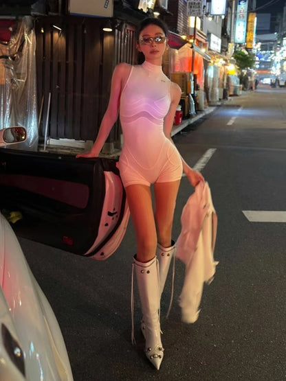 2025 Summer Fashion New Women's Elegant and Sexy Sports Stretch Jumpsuit Design Versatile Street Hot Girl Jumpsuit