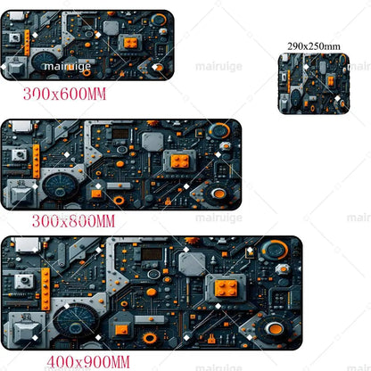 Retro Circuit Board Pattern Mouse Pad Large Computer Accessories Office Game Table Mat Rubber Anti-slip Mousepad Decor Desk Pad
