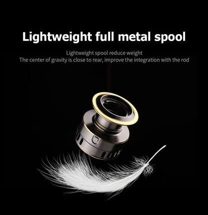 OKUMA HE1000-7000 Fishing Reel Metal Ball Grip Spinning Reel 5.2:1 Metal Reel Cup 12KG Max Drag