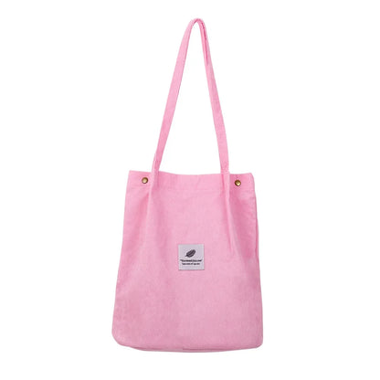 Corduroy Bag Handbags for Women Shoulder Bags Female Soft Environmental Storage Reusable Girls Small and Large Shopper Totes Bag