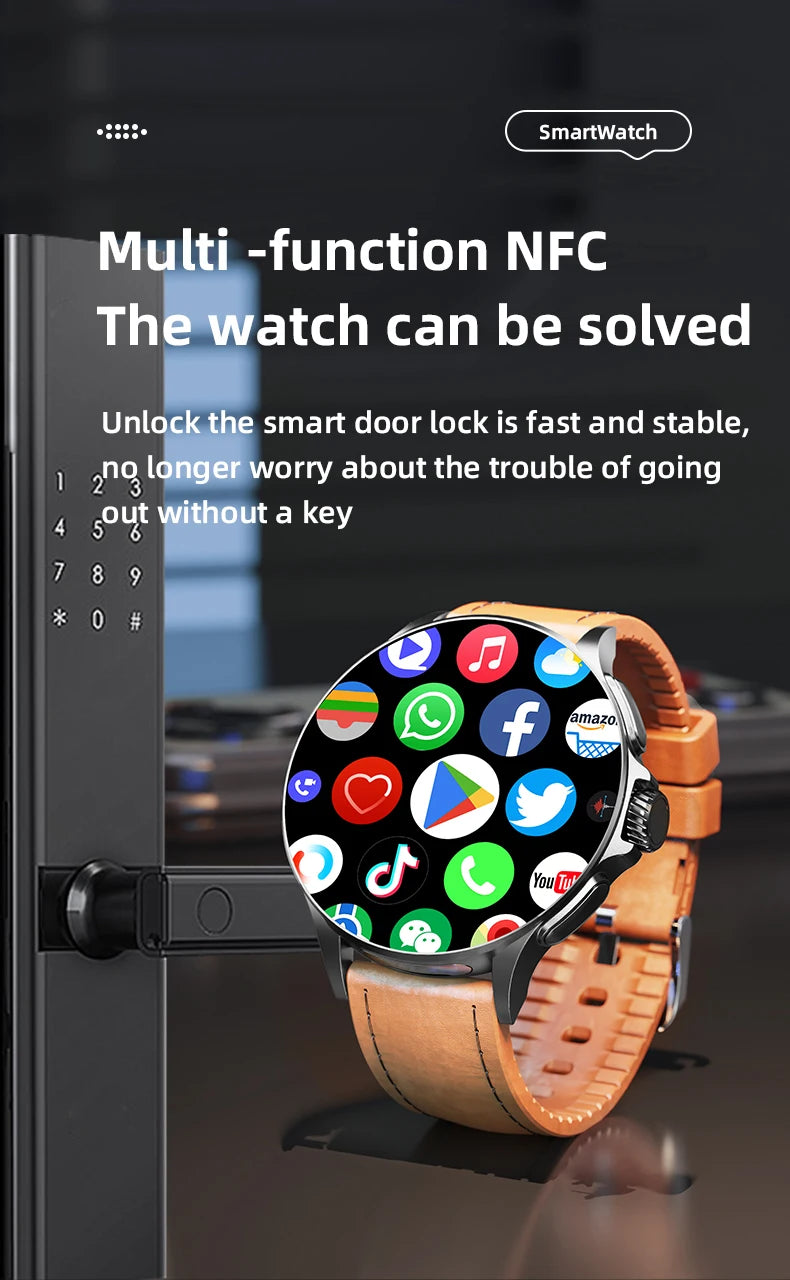 VALDUS GT200 4G Smartwatch HD Camera Man Woman Video Chat Fingerprint Control 32GB Memory WIFI GPS Step Smart Watch For Android