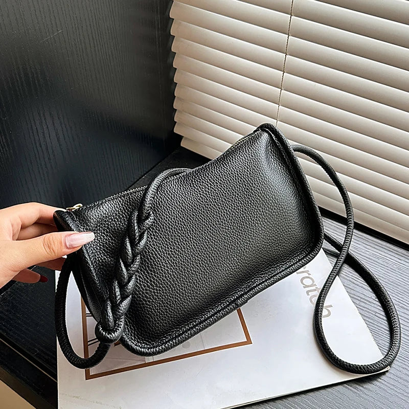 100%Real Cowhide Genuine Leather Sac Fashion Women Crossbody Bags For Ladies New High Capacity Shoulder Bag Handbag Female Purse