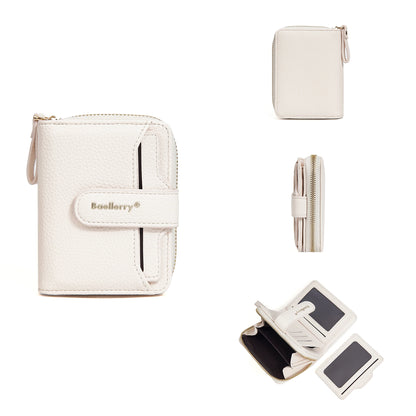 Baellerry Women Stylish Zip Around Card Wallet Multi-Functional RFID Blocking Purse 6 Card Slots and Coin Pocket Minimalist Gift