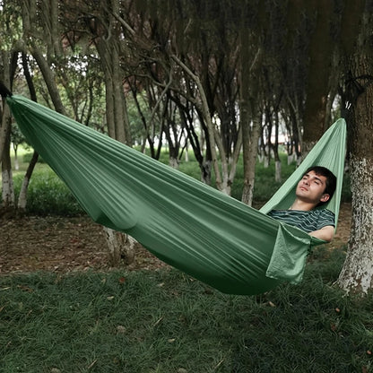 1Set Hammock with Straps and Storage Bag Suitable for Beach Picnics, Hiking,Lightweight and Durable Outdoor Lounge Chairs,Swings